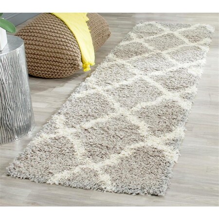 Safavieh 2 ft. 3 in. x 10 ft. SGD-Dallas Shag Rectangle Machine Made Rug Grey & Ivory SGDS257G-210